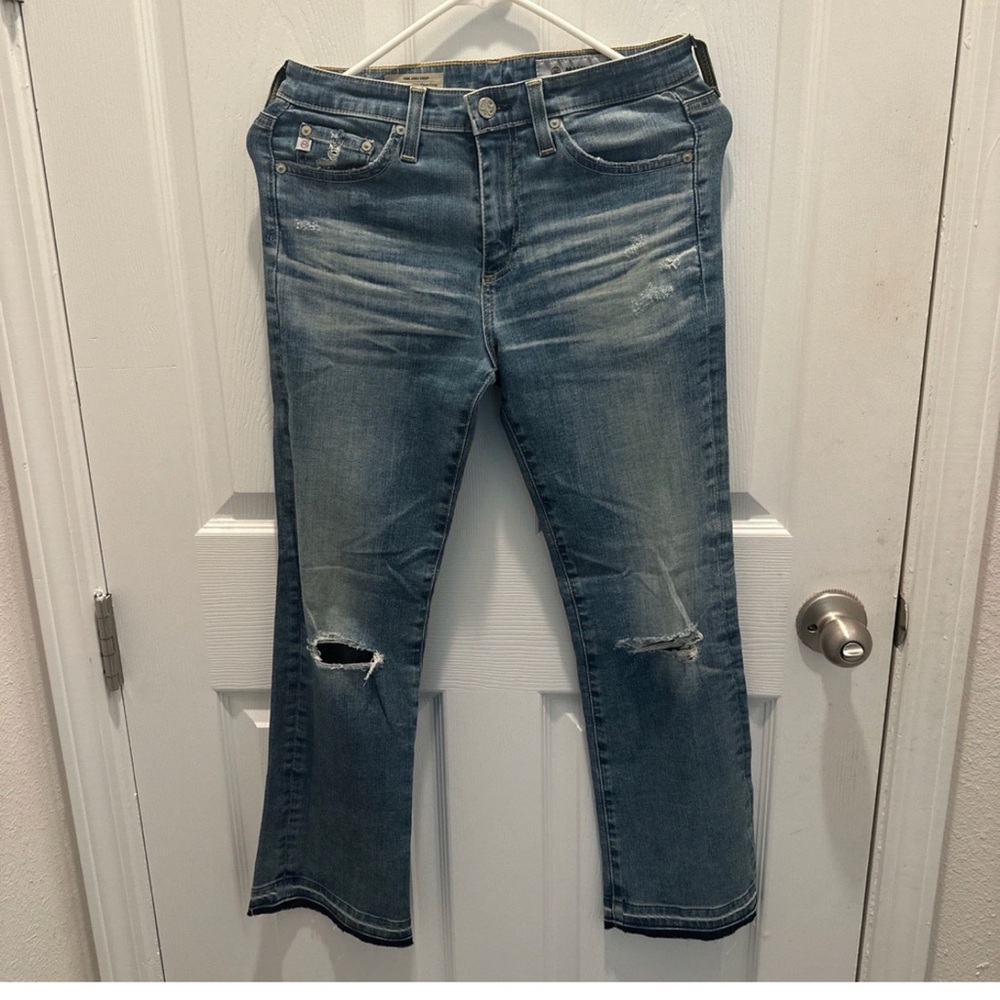 AG Adriano Goldschmied Distressed Blue Jeans